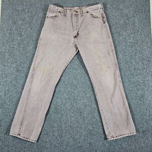 Vintage USA Made Wrangler Earth Tone Purple Denim Jeans Distressed Mens Sz 34x31